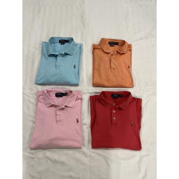 Lot Of 4 Polo Ralph Lauren Polo Shirts Mens Medium Classic Preppy Short Sleeve - Picture 1 of 16